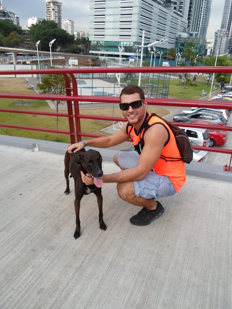 Alejandra and I often brought the hostel dog Choco along with us as we enjoyed Panama City. We got him water shortly after I promise!